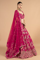 Mini flower embroidered pink lehenga setDSC05132 2
